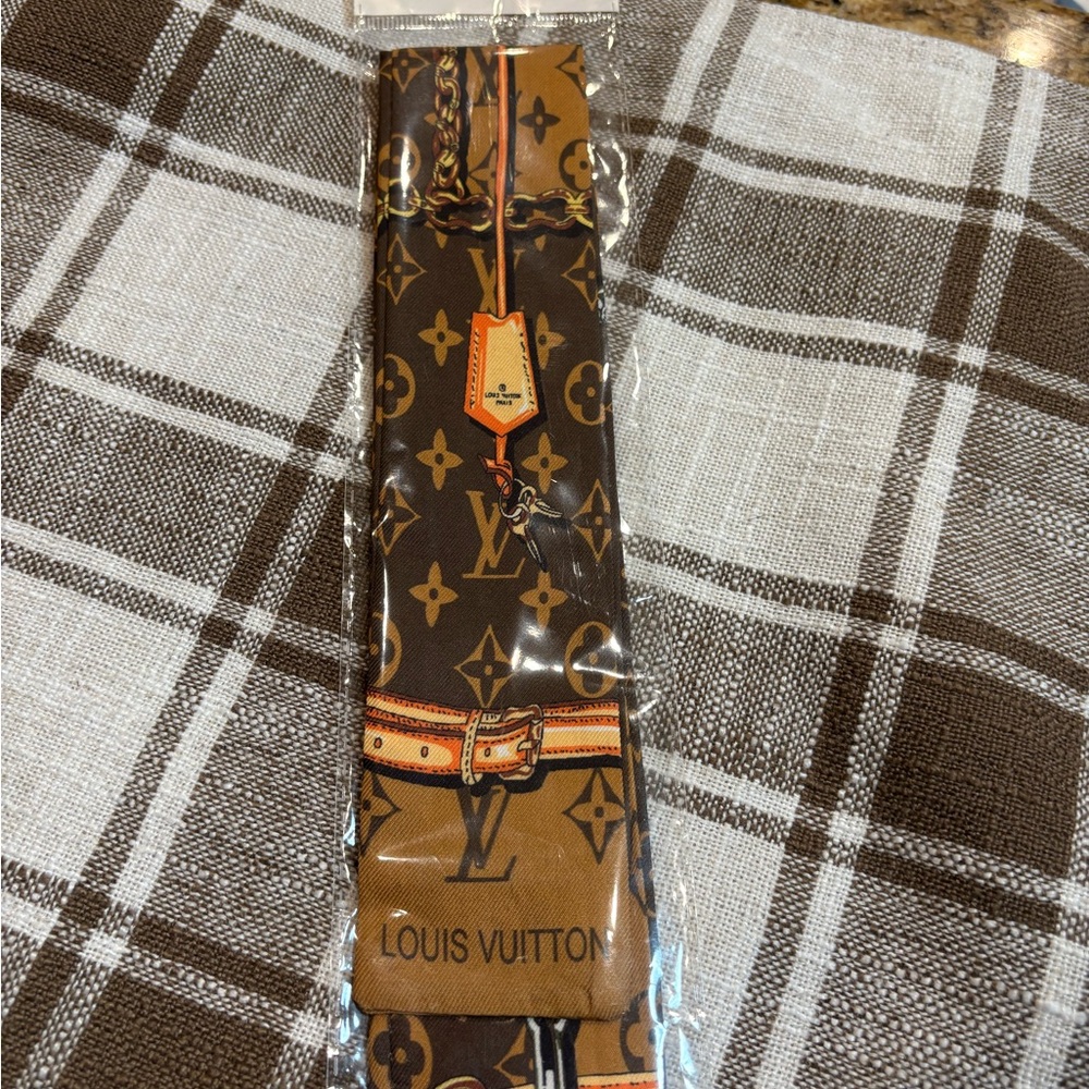 Louis Vuitton Brown Monogram Scarf Twilly